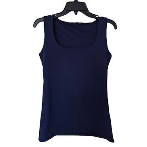 W&B Zara Collection Navy Blue Sleeveless Women's Squared Scoop Neck Tank Top